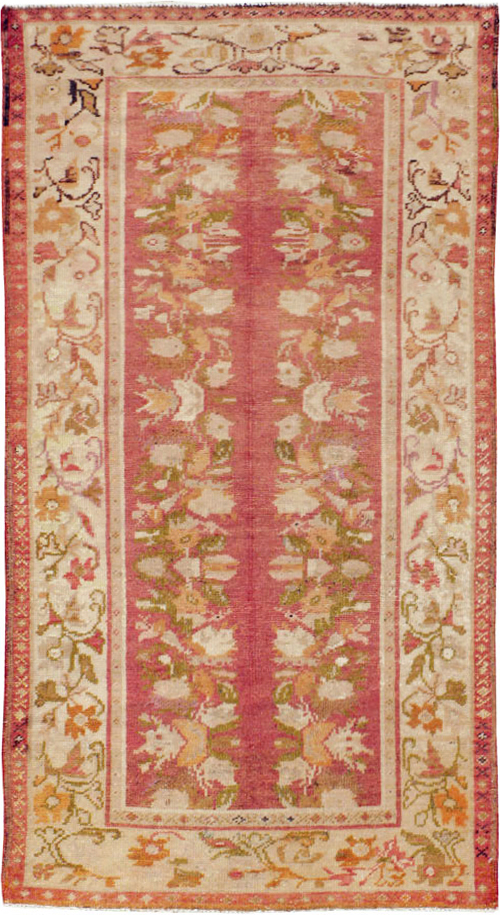 Antique Turkish Oushak Throw Rug, No.12520 - Gss