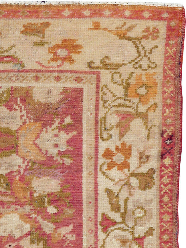 Antique Turkish Oushak Throw Rug, No.12520 - Gss