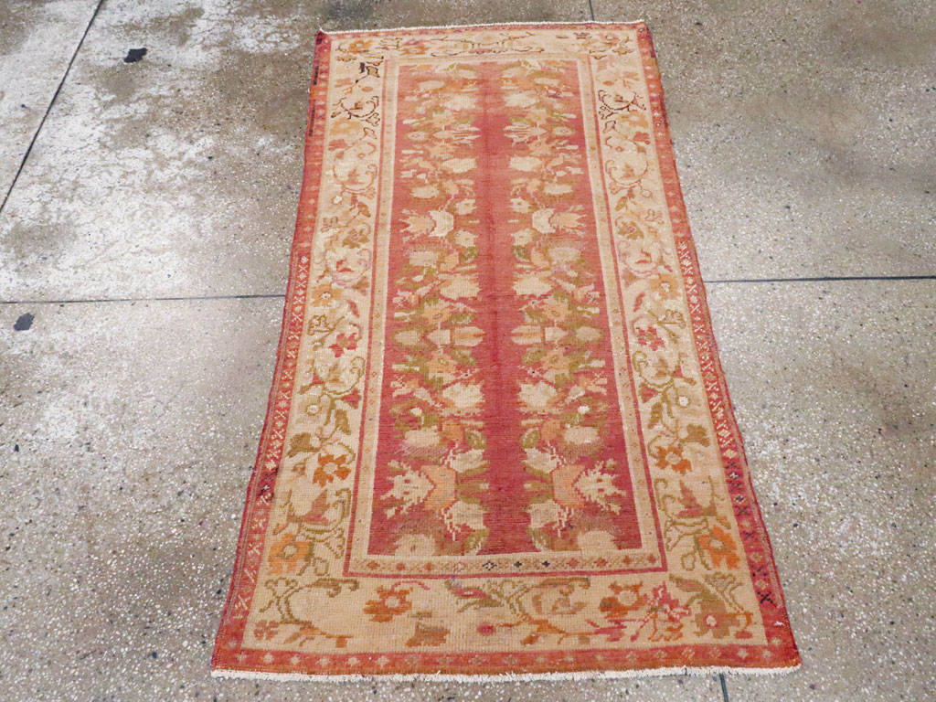 Antique Turkish Oushak Throw Rug, No.12520 - Gss