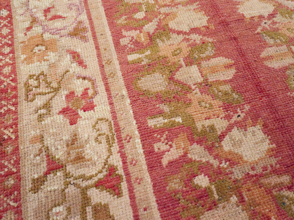 Antique Turkish Oushak Throw Rug, No.12520 - Gss