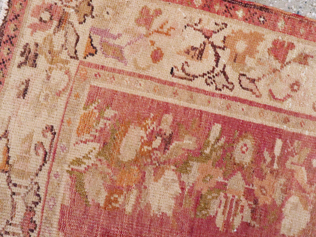 Antique Turkish Oushak Throw Rug, No.12520 - Gss