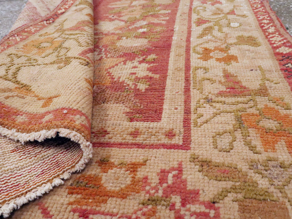 Antique Turkish Oushak Throw Rug, No.12520 - Gss