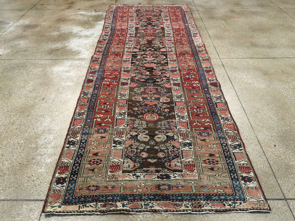 Antique Persian Bidjar Wide Gallery Runner, No.12607 - Gss