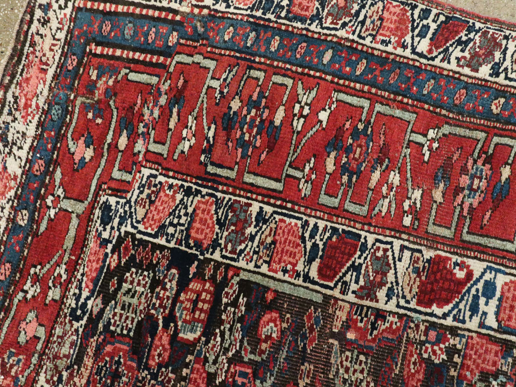 Antique Persian Bidjar Wide Gallery Runner, No.12607 - Gss