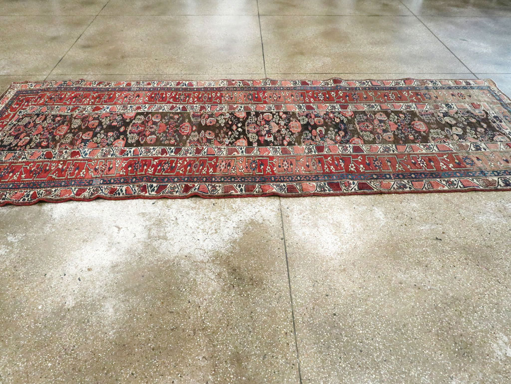 Antique Persian Bidjar Wide Gallery Runner, No.12607 - Gss