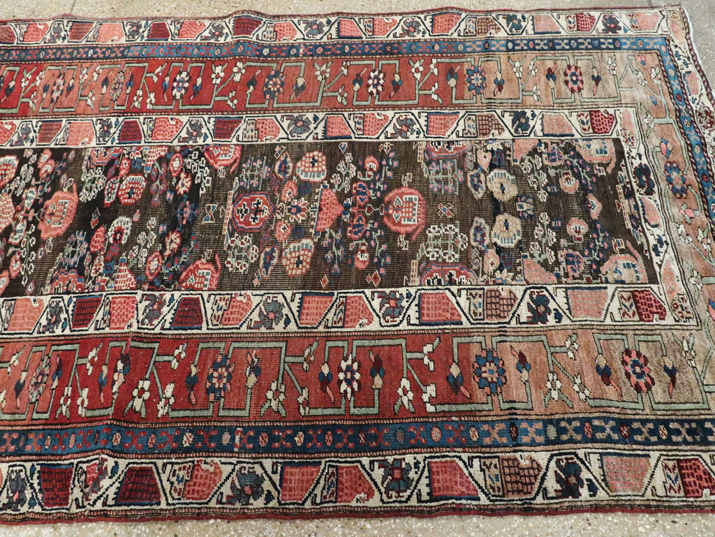 Antique Persian Bidjar Wide Gallery Runner, No.12607 - Gss