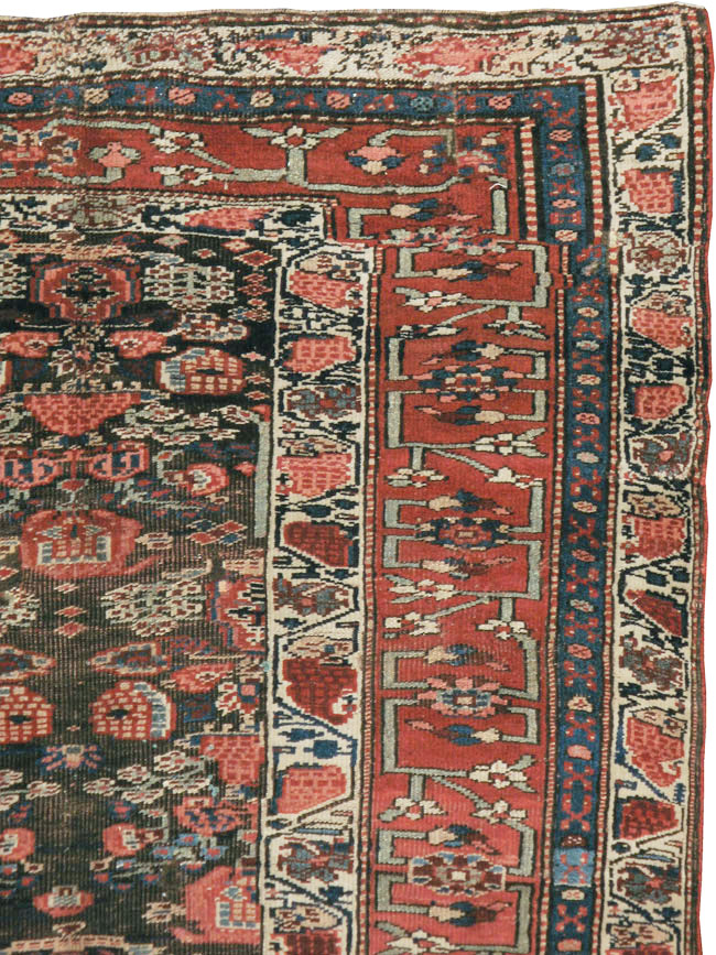 Antique Persian Bidjar Wide Gallery Runner, No.12607 - Gss