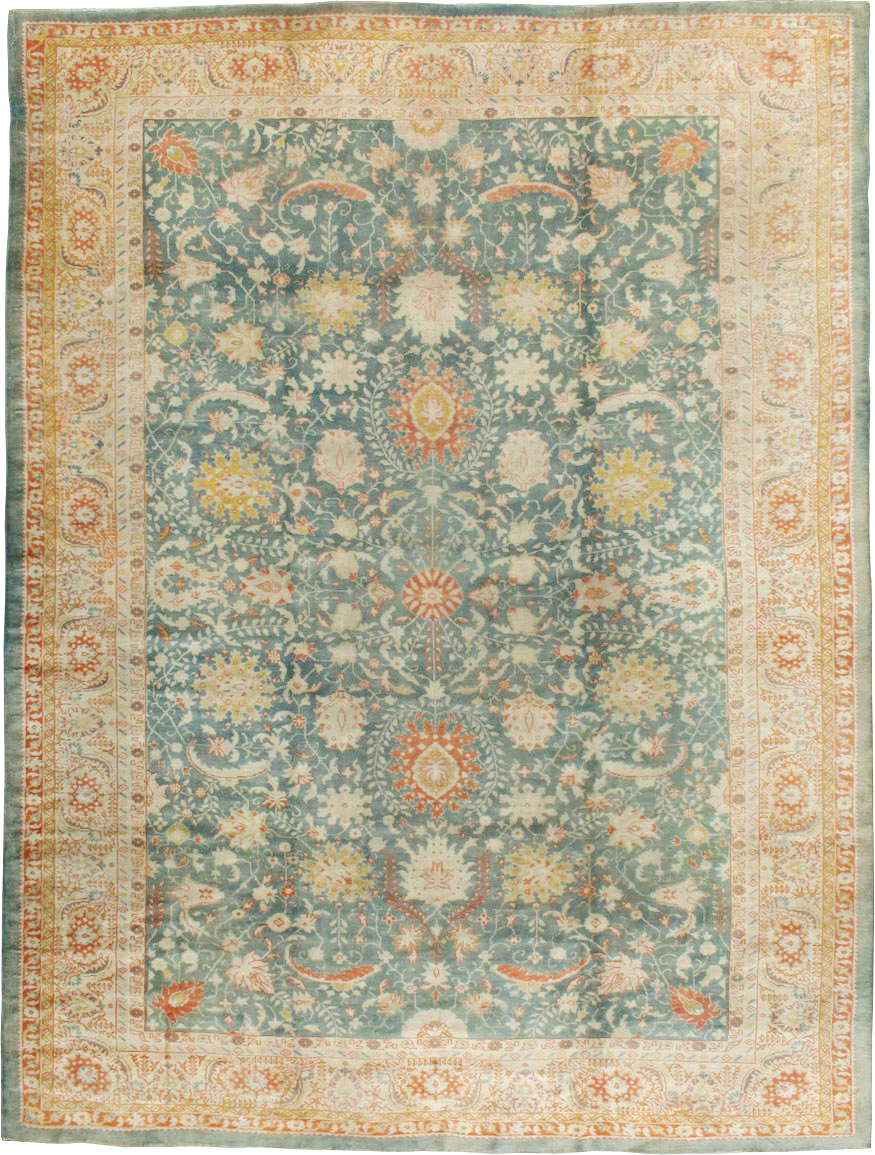 Antique Turkish Oushak Large Room Size Carpet, No.12639 - Gss