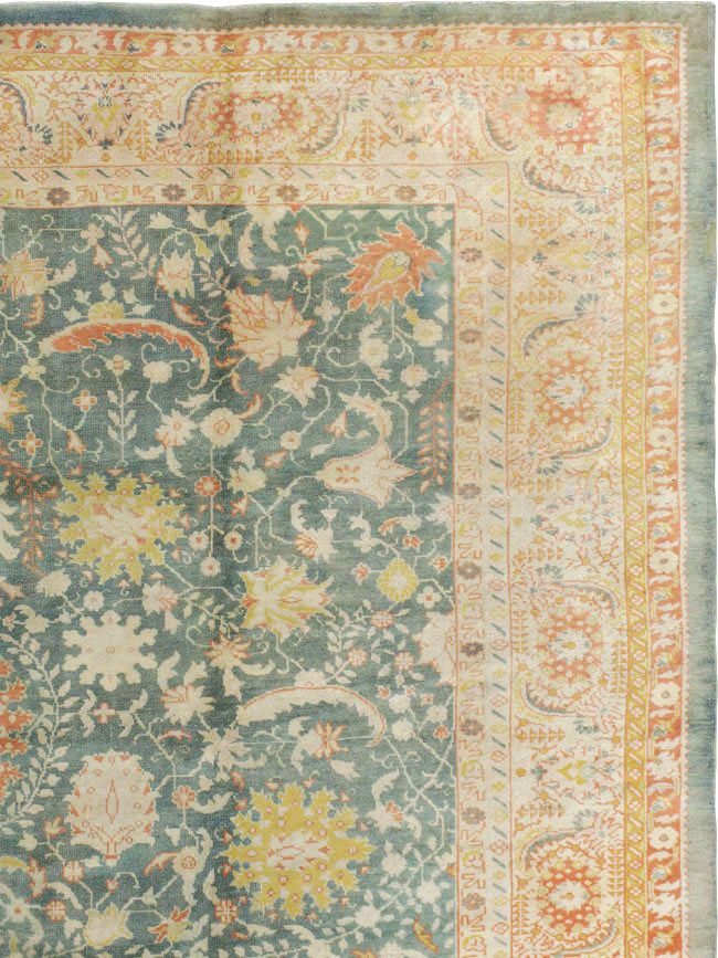 Antique Turkish Oushak Large Room Size Carpet, No.12639 - Gss