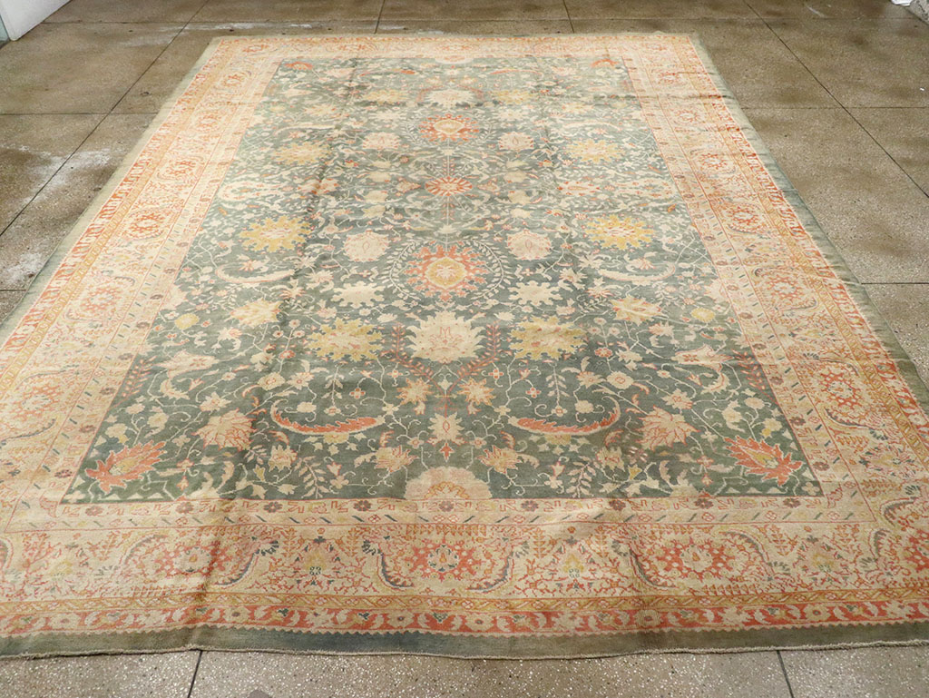 Antique Turkish Oushak Large Room Size Carpet, No.12639 - Gss