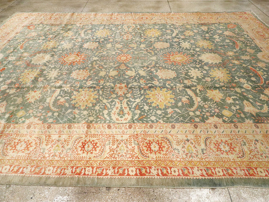 Antique Turkish Oushak Large Room Size Carpet, No.12639 - Gss