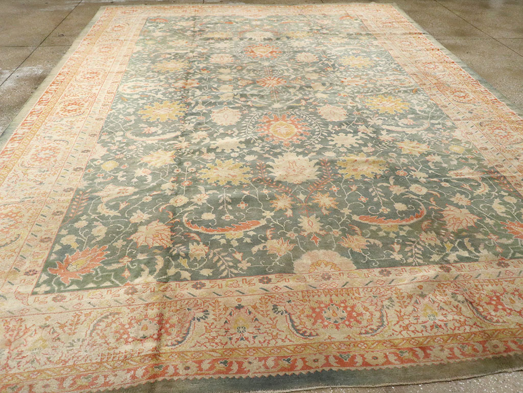 Antique Turkish Oushak Large Room Size Carpet, No.12639 - Gss