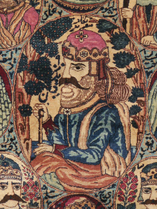 Antique Persian Kerman Pictorial Rug, No.12703 - Gss