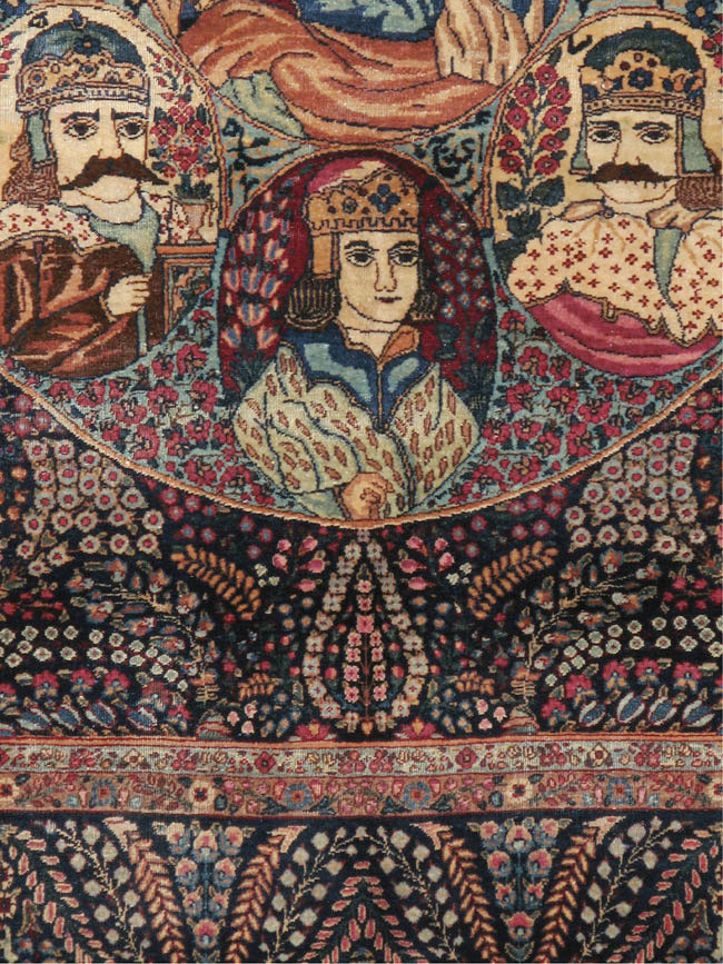 Antique Persian Kerman Pictorial Rug, No.12703 - Gss