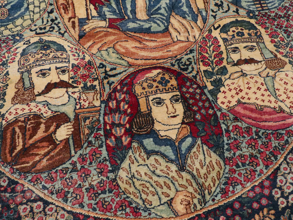 Antique Persian Kerman Pictorial Rug, No.12703 - Gss