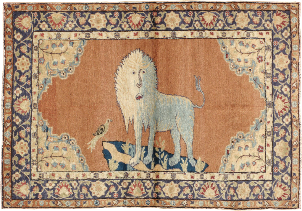 Vintage Turkish Kayseri Pictorial  Rug, No.12789 - Gss