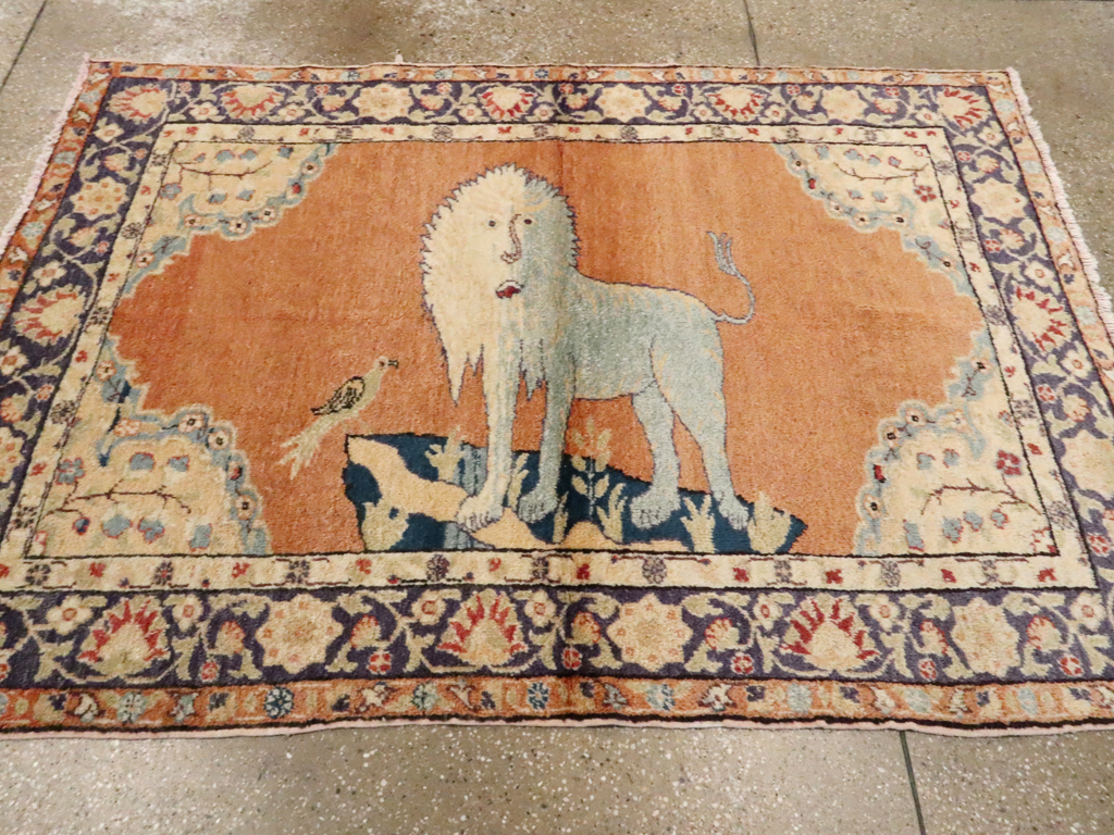 Vintage Turkish Kayseri Pictorial  Rug, No.12789 - Gss