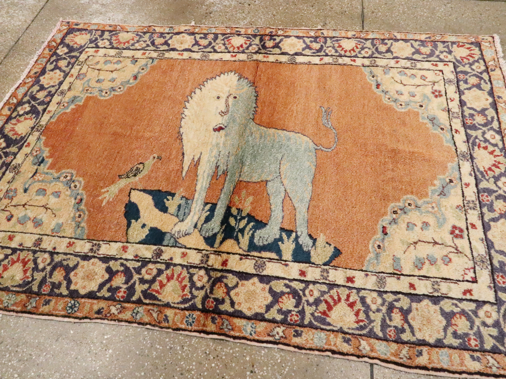 Vintage Turkish Kayseri Pictorial  Rug, No.12789 - Gss