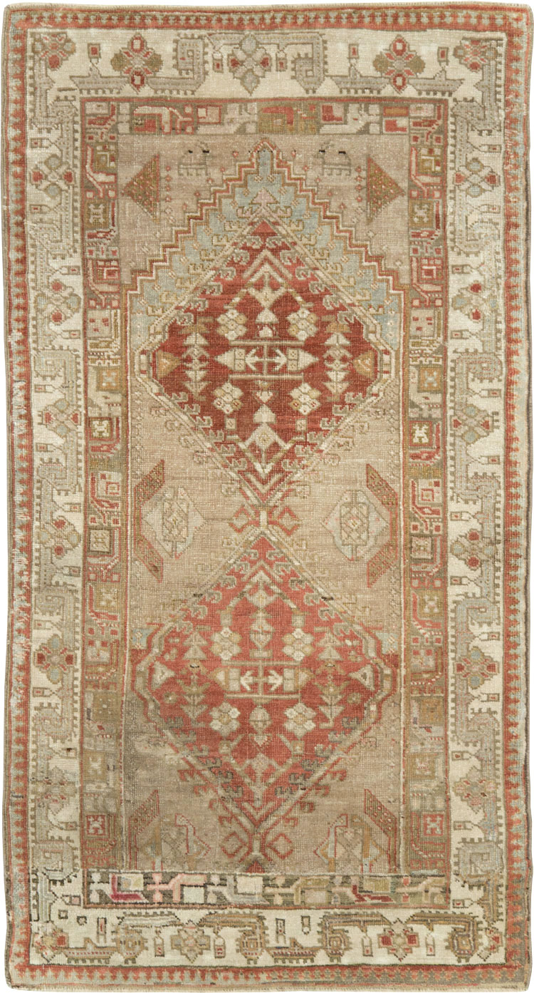Vintage Persian Serab Throw Rug, No.12944 - Gss