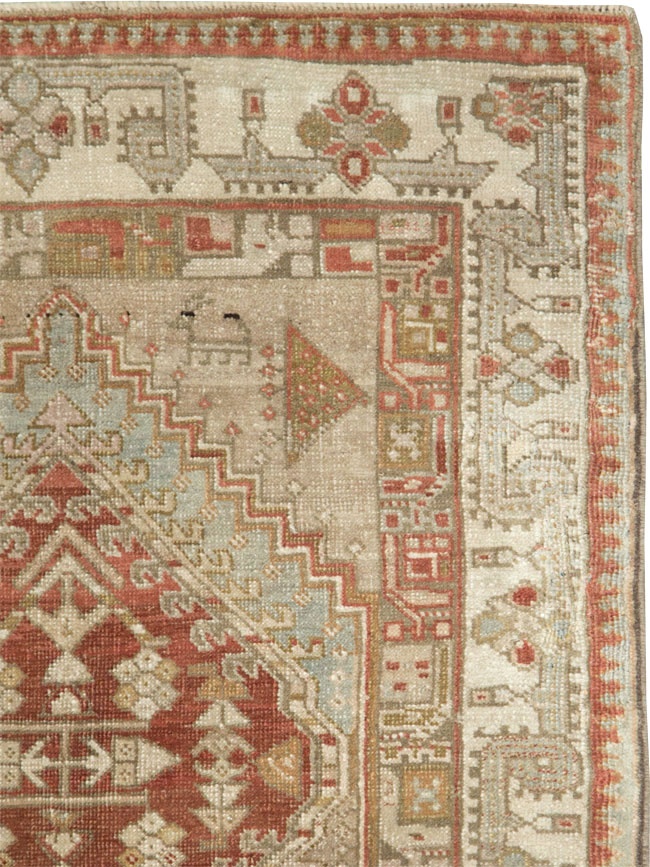 Vintage Persian Serab Throw Rug, No.12944 - Gss