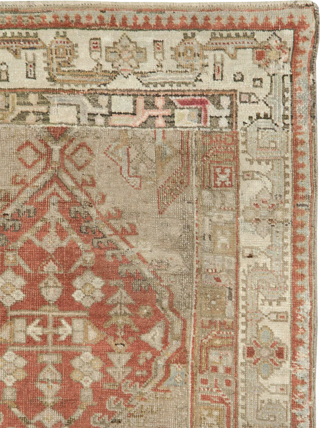 Vintage Persian Serab Throw Rug, No.12944 - Gss