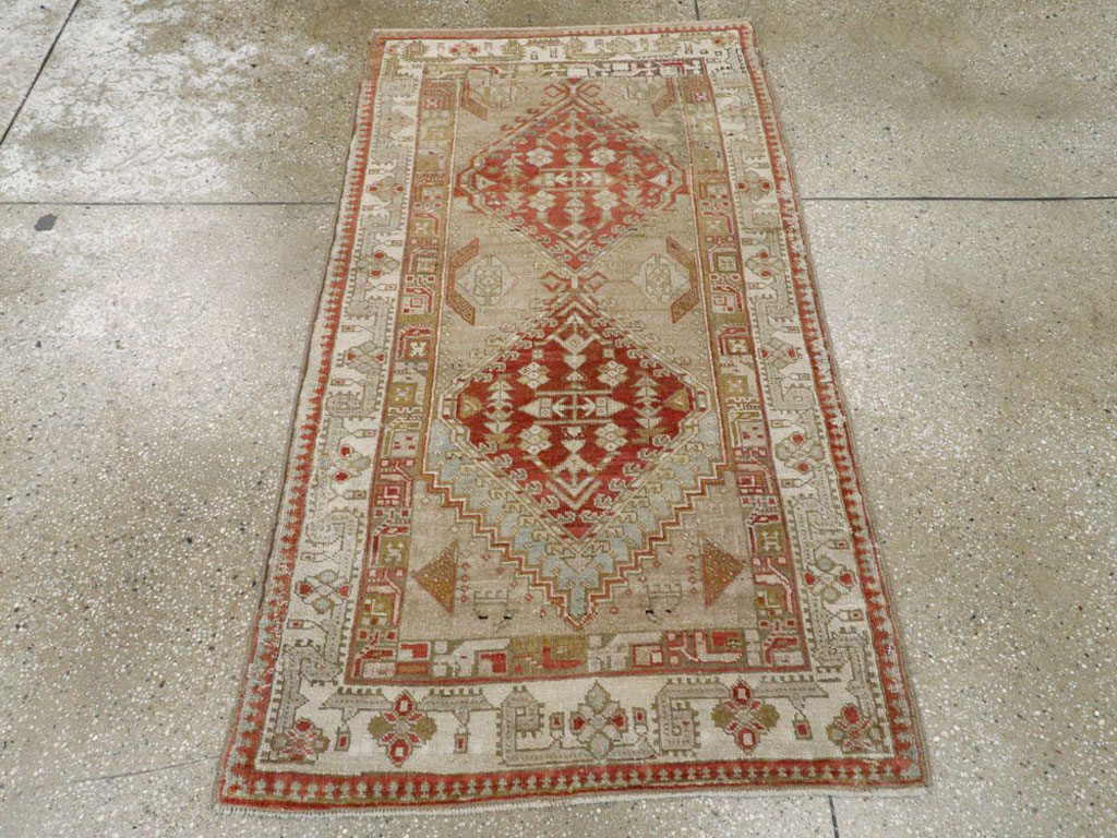 Vintage Persian Serab Throw Rug, No.12944 - Gss