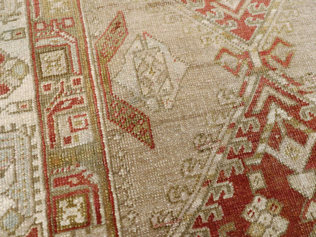 Vintage Persian Serab Throw Rug, No.12944 - Gss