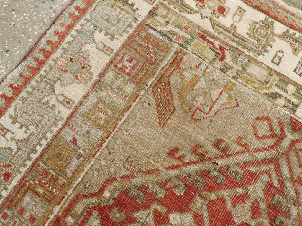 Vintage Persian Serab Throw Rug, No.12944 - Gss