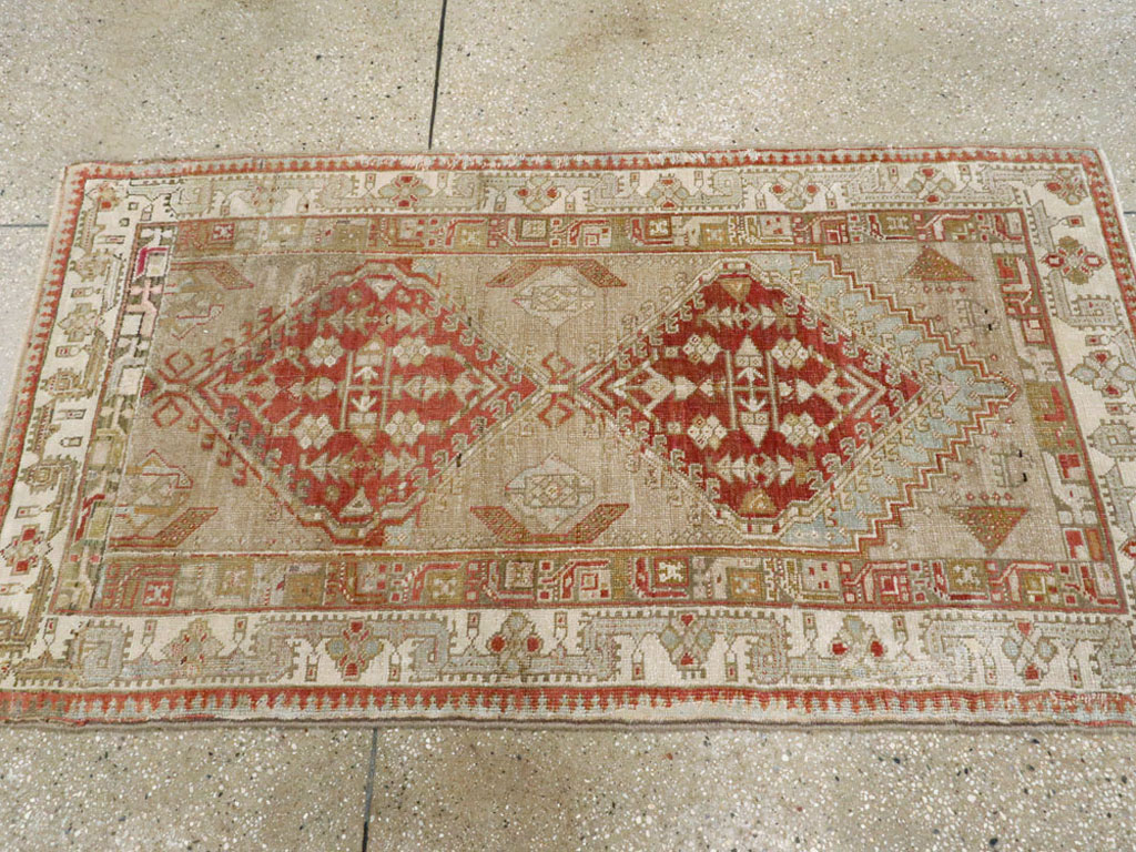 Vintage Persian Serab Throw Rug, No.12944 - Gss