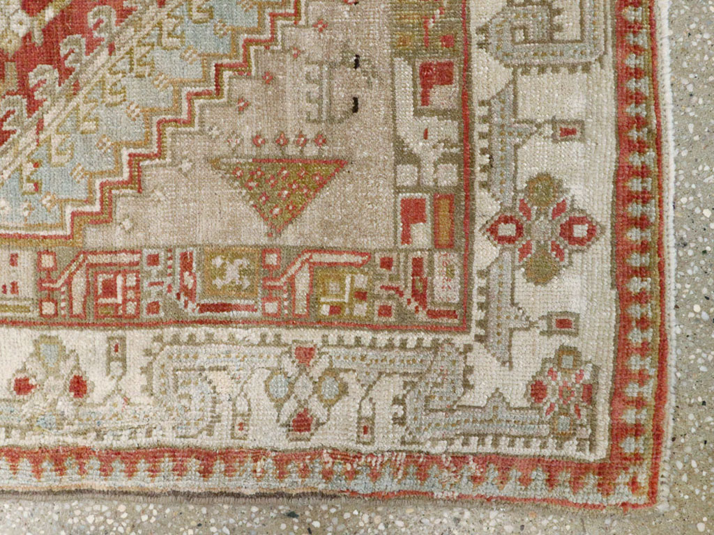 Vintage Persian Serab Throw Rug, No.12944 - Gss