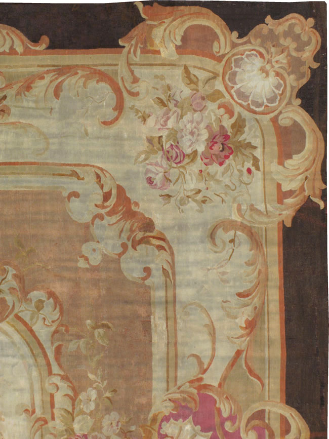Antique French Aubusson Rug, No.13089 - Gss