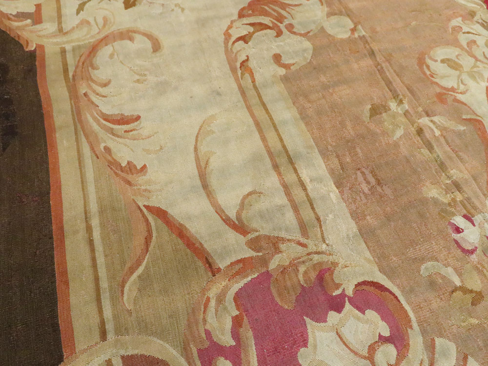 Antique French Aubusson Rug, No.13089 - Gss
