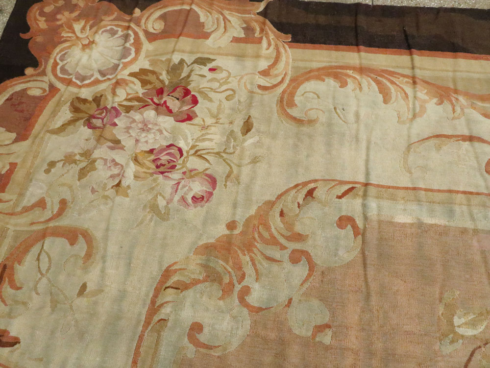 Antique French Aubusson Rug, No.13089 - Gss
