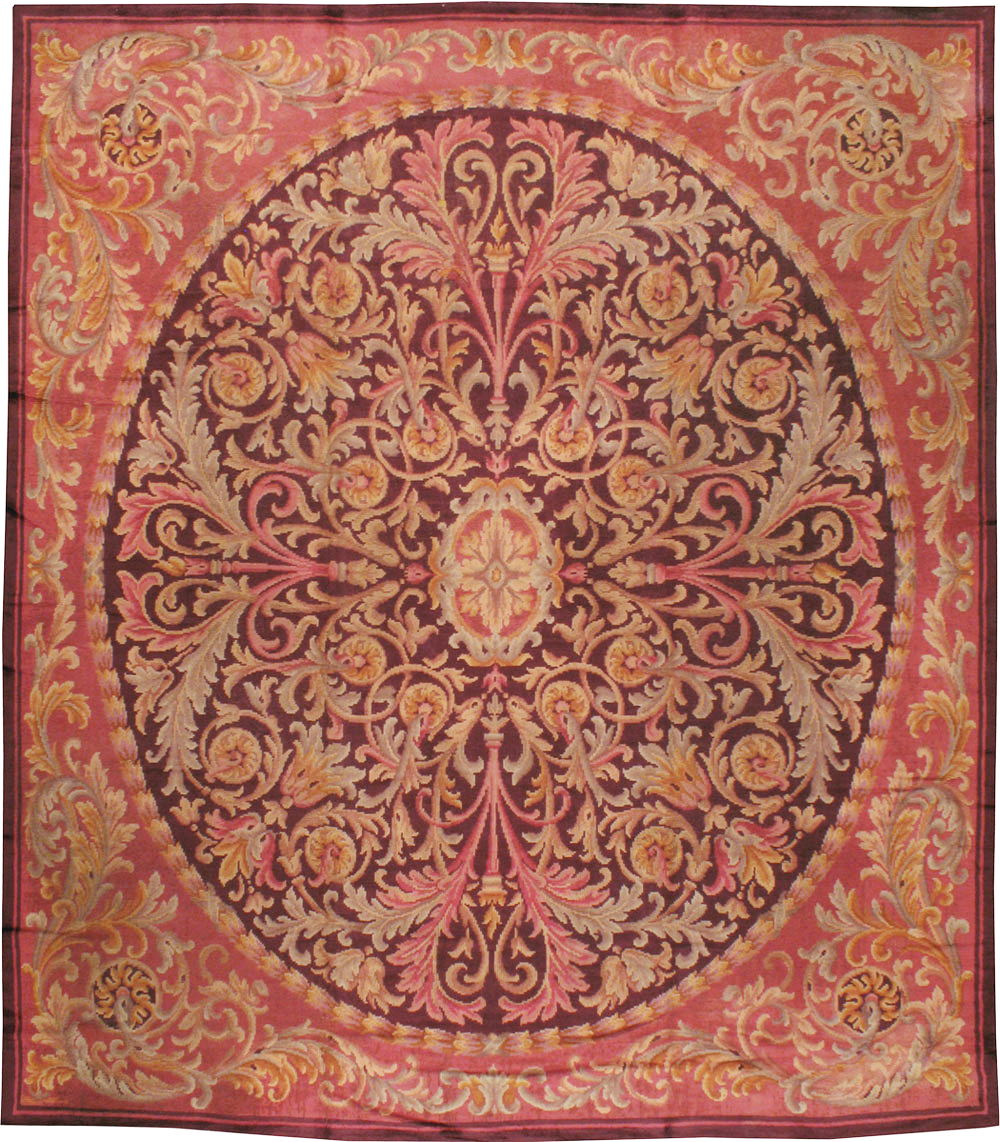 Antique European Savonnerie Square Carpet, No.13132 - Gss