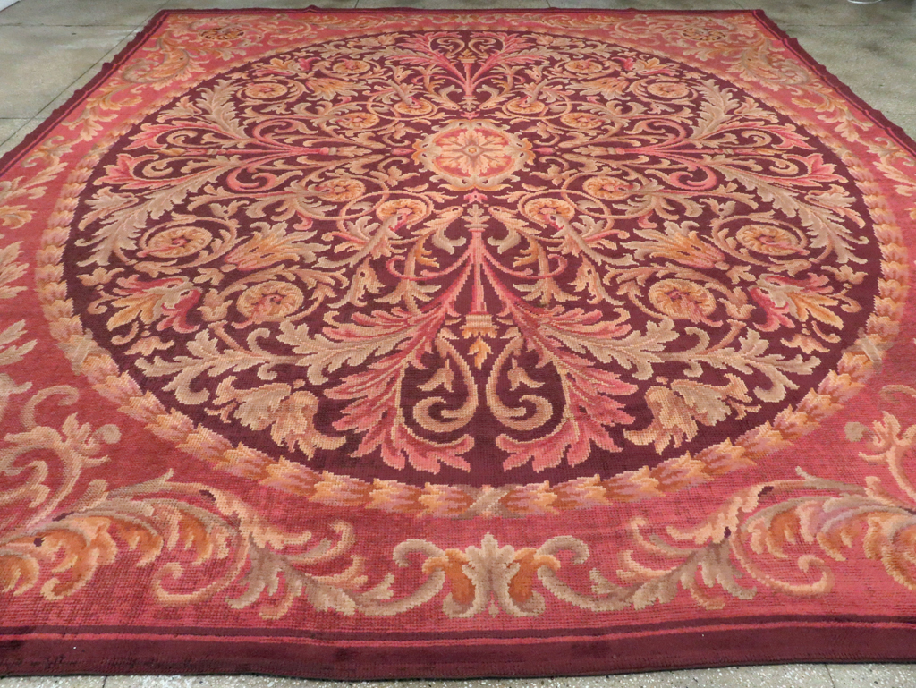 Antique European Savonnerie Square Carpet, No.13132 - Gss