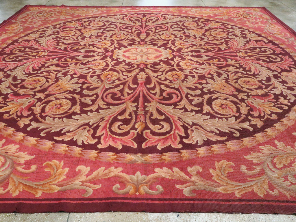 Antique European Savonnerie Square Carpet, No.13132 - Gss