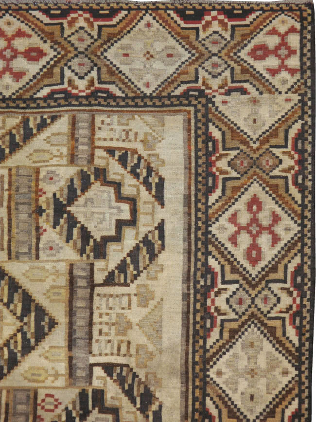 Antique Russian Bessarabian Accent Carpet, No.13227 - Gss