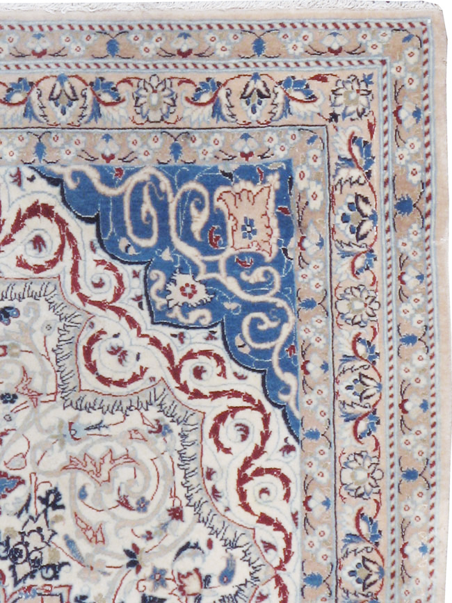 Vintage Persian Nain Rug, No.13278 - Gss