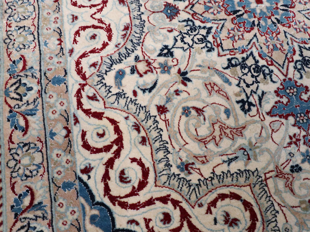 Vintage Persian Nain Rug, No.13278 - Gss