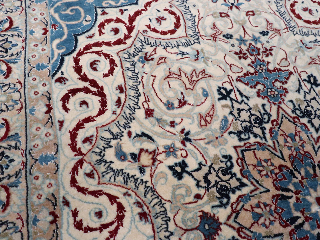 Vintage Persian Nain Rug, No.13278 - Gss