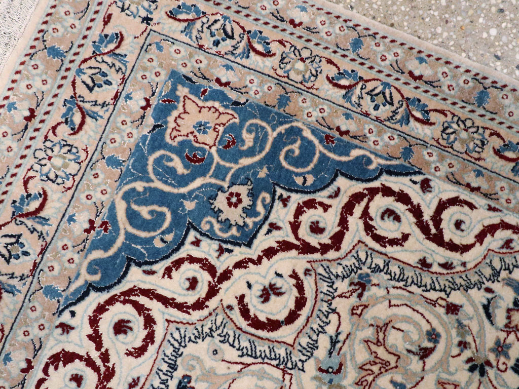 Vintage Persian Nain Rug, No.13278 - Gss