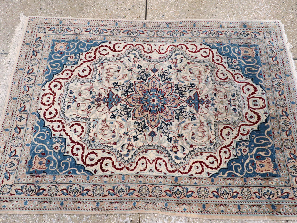 Vintage Persian Nain Rug, No.13278 - Gss