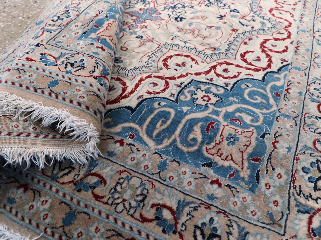 Vintage Persian Nain Rug, No.13278 - Gss