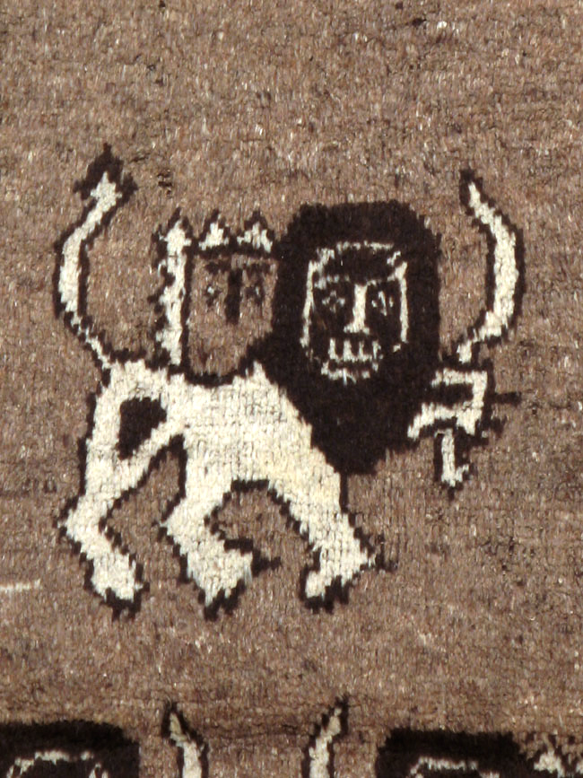 Vintage Persian Gabbeh Pictorial Rug (Pair: 1 of 2), No.13303 - Gss