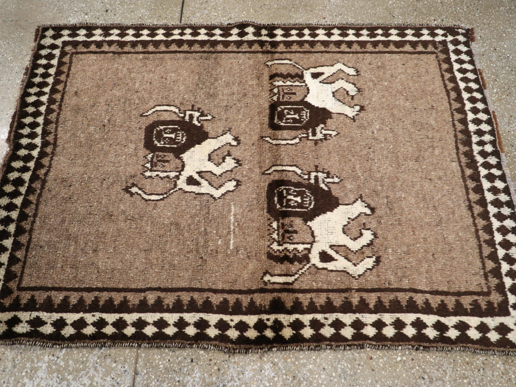 Vintage Persian Gabbeh Pictorial Rug (Pair: 1 of 2), No.13303 - Gss