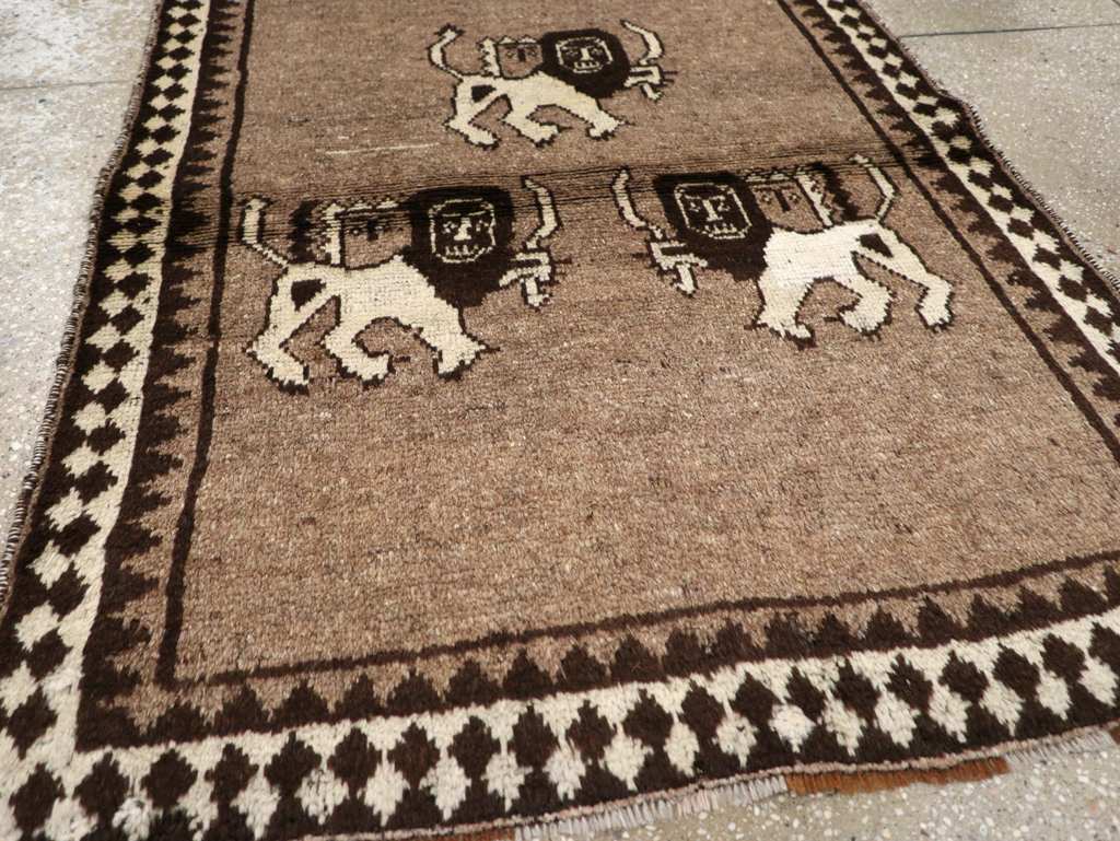 Vintage Persian Gabbeh Pictorial Rug (Pair: 1 of 2), No.13303 - Gss