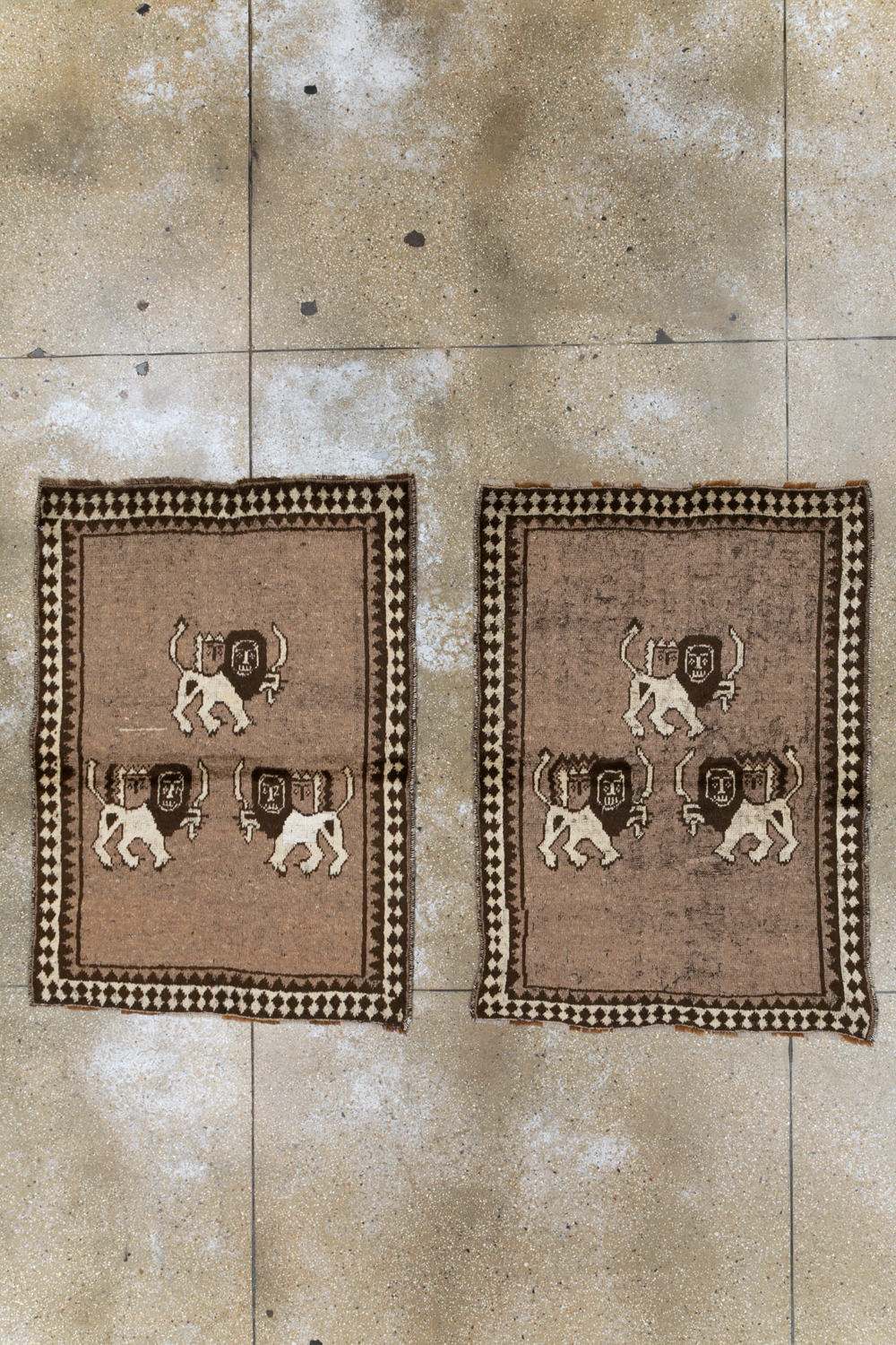 Vintage Persian Gabbeh Pictorial Rug (Pair: 1 of 2), No.13303 - Gss