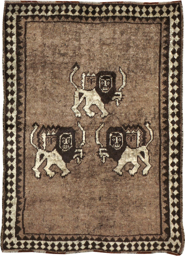 Vintage Persian Gabbeh Pictorial Rug (Pair: 2 of 2), No.13304 - Gss