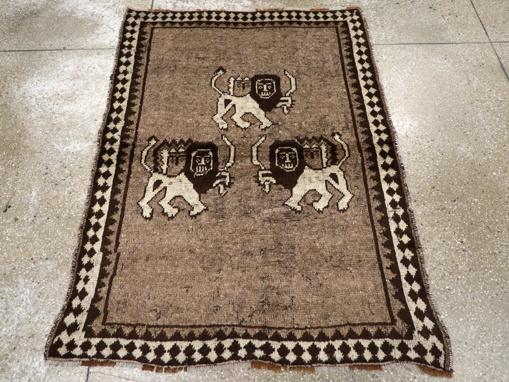 Vintage Persian Gabbeh Pictorial Rug (Pair: 2 of 2), No.13304 - Gss