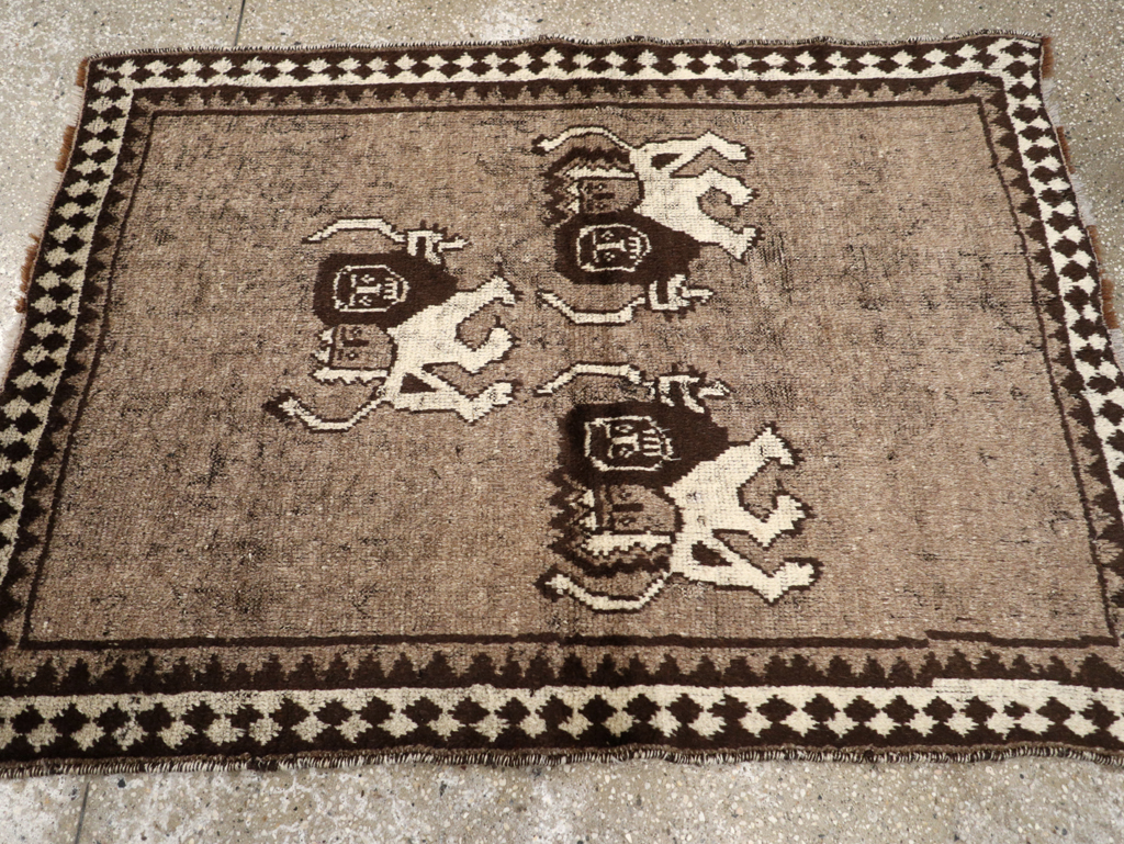 Vintage Persian Gabbeh Pictorial Rug (Pair: 2 of 2), No.13304 - Gss